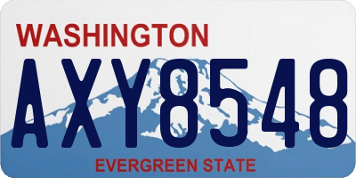 WA license plate AXY8548