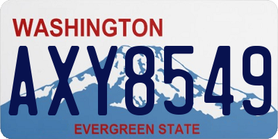WA license plate AXY8549