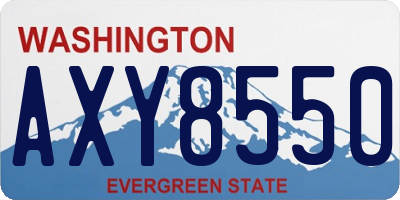 WA license plate AXY8550