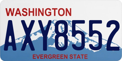 WA license plate AXY8552