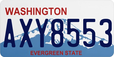 WA license plate AXY8553