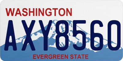 WA license plate AXY8560