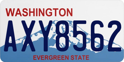 WA license plate AXY8562
