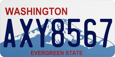 WA license plate AXY8567
