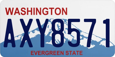 WA license plate AXY8571