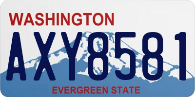 WA license plate AXY8581