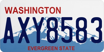 WA license plate AXY8583