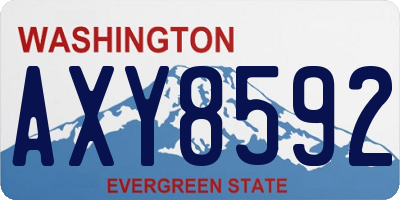 WA license plate AXY8592