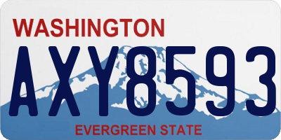 WA license plate AXY8593