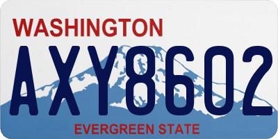 WA license plate AXY8602