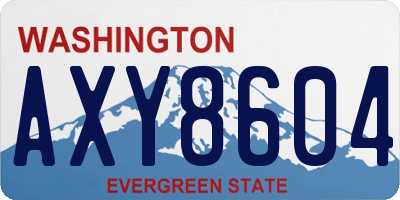 WA license plate AXY8604