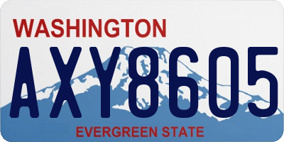 WA license plate AXY8605