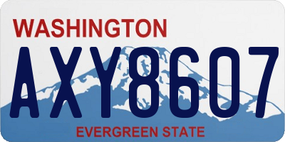 WA license plate AXY8607
