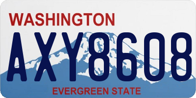 WA license plate AXY8608