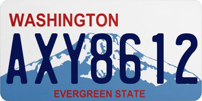 WA license plate AXY8612
