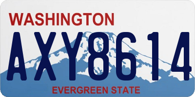 WA license plate AXY8614
