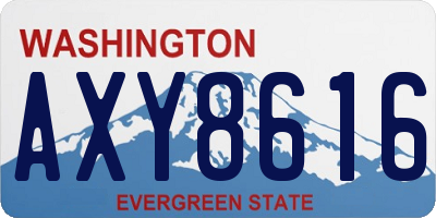WA license plate AXY8616