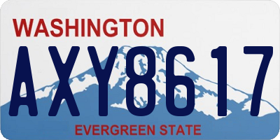 WA license plate AXY8617