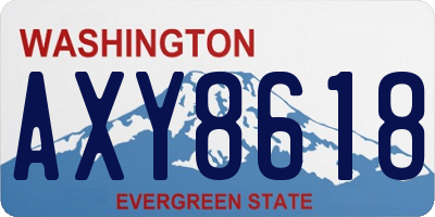 WA license plate AXY8618