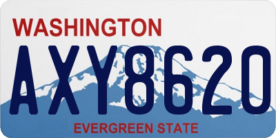 WA license plate AXY8620