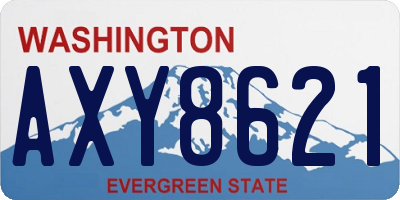 WA license plate AXY8621