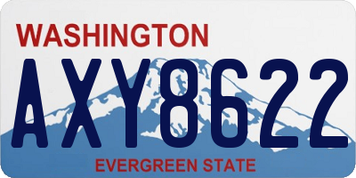 WA license plate AXY8622
