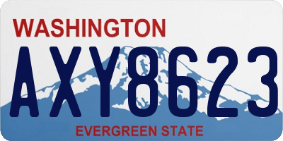WA license plate AXY8623