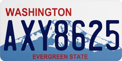 WA license plate AXY8625