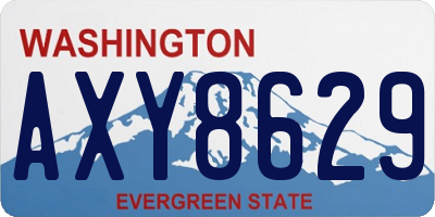 WA license plate AXY8629