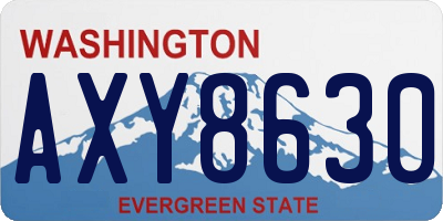WA license plate AXY8630