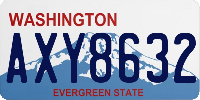WA license plate AXY8632