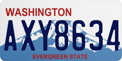 WA license plate AXY8634