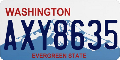 WA license plate AXY8635