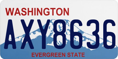 WA license plate AXY8636