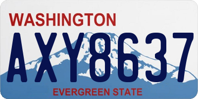 WA license plate AXY8637
