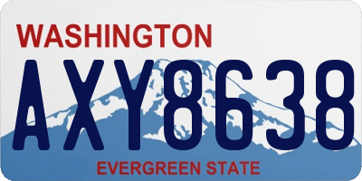 WA license plate AXY8638
