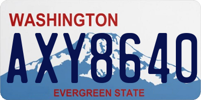WA license plate AXY8640