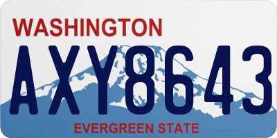 WA license plate AXY8643