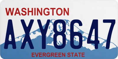 WA license plate AXY8647