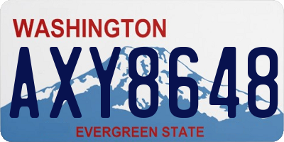 WA license plate AXY8648