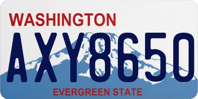 WA license plate AXY8650
