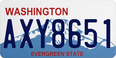WA license plate AXY8651
