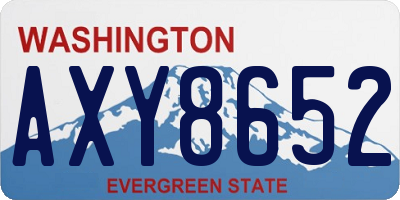WA license plate AXY8652