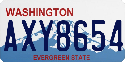 WA license plate AXY8654
