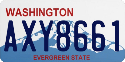 WA license plate AXY8661