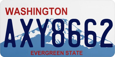 WA license plate AXY8662