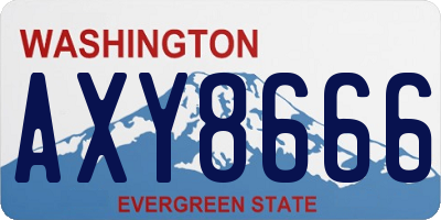 WA license plate AXY8666