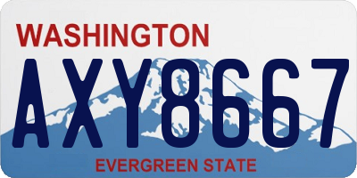 WA license plate AXY8667
