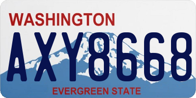 WA license plate AXY8668