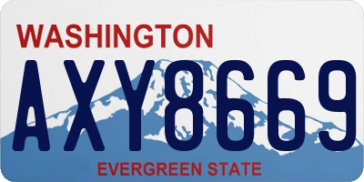 WA license plate AXY8669
